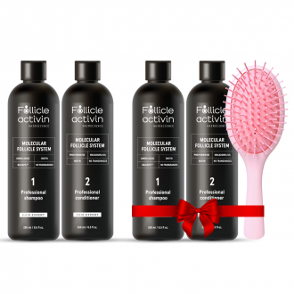Follicle Activine komplekts 2+2 (šampūns + kondicionieris) + DĀVANA ķemme